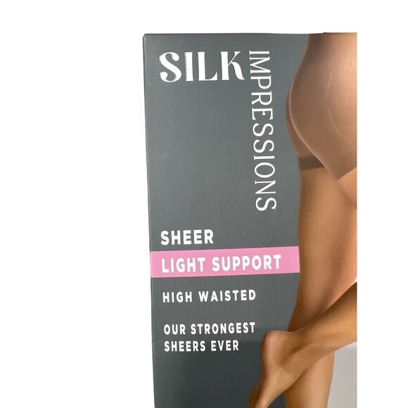 Silk Impressions Sheer Light Support Tights Size Medium Coffee Bean 2 Pair NEW - Picture 2 of 6